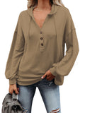 Long Sleeve Oversized Hoodies Button Down Drawstring Sweatshirts