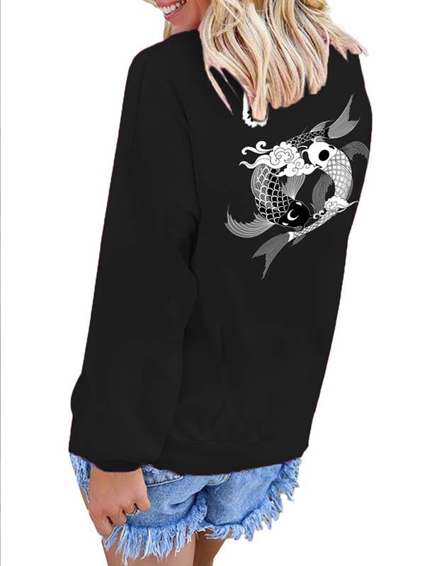 Ladies Koi Fish Crewneck Sweatshirts