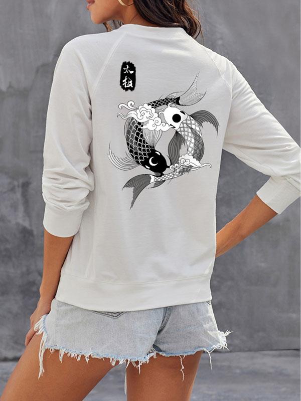 Ladies Koi Fish Crewneck Sweatshirts