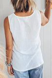 Women's Color Block Waffle Knit Tank Top V-Neck Relaxed Tank