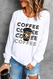 COFFEE Figure Print Long Sleeve Sweatshirt