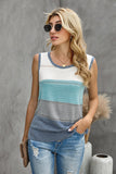 Charcoal Color Block Knitted Tank Top