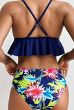 Two Piece Floral Frill Bikini Set