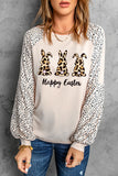 Women's Leopard Puff Sleeve Pullover Top Printed Graphic Blouse
